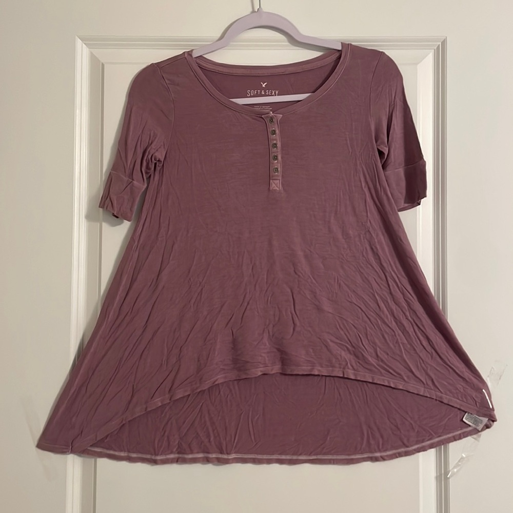 Purple/pink American Eagle soft and sexy half sleeve flow shirt